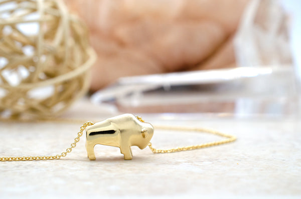 Gold deals buffalo pendant