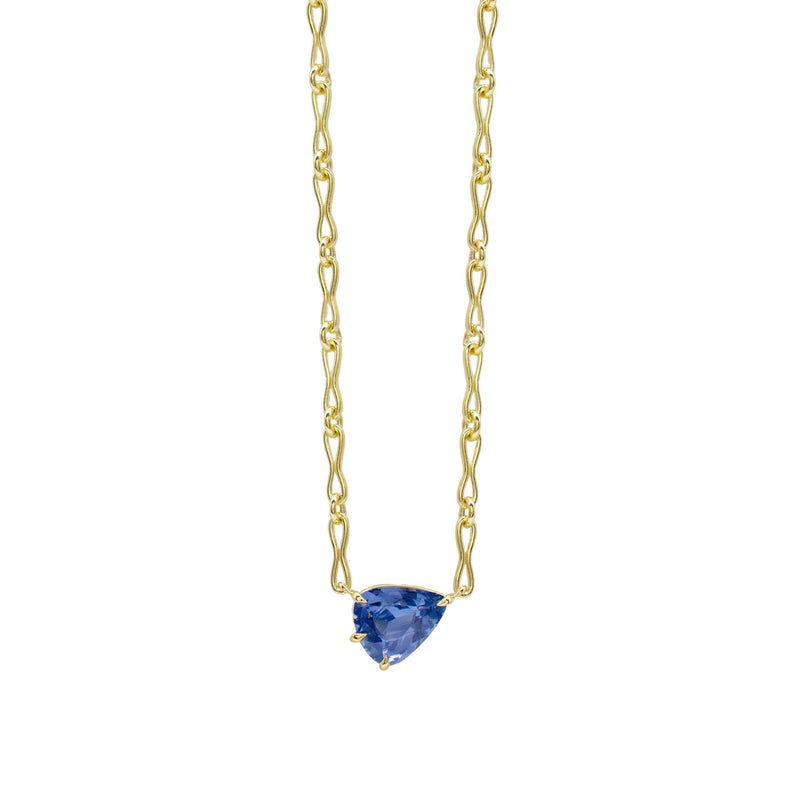 Pear Blue Sapphire Everyday Necklace