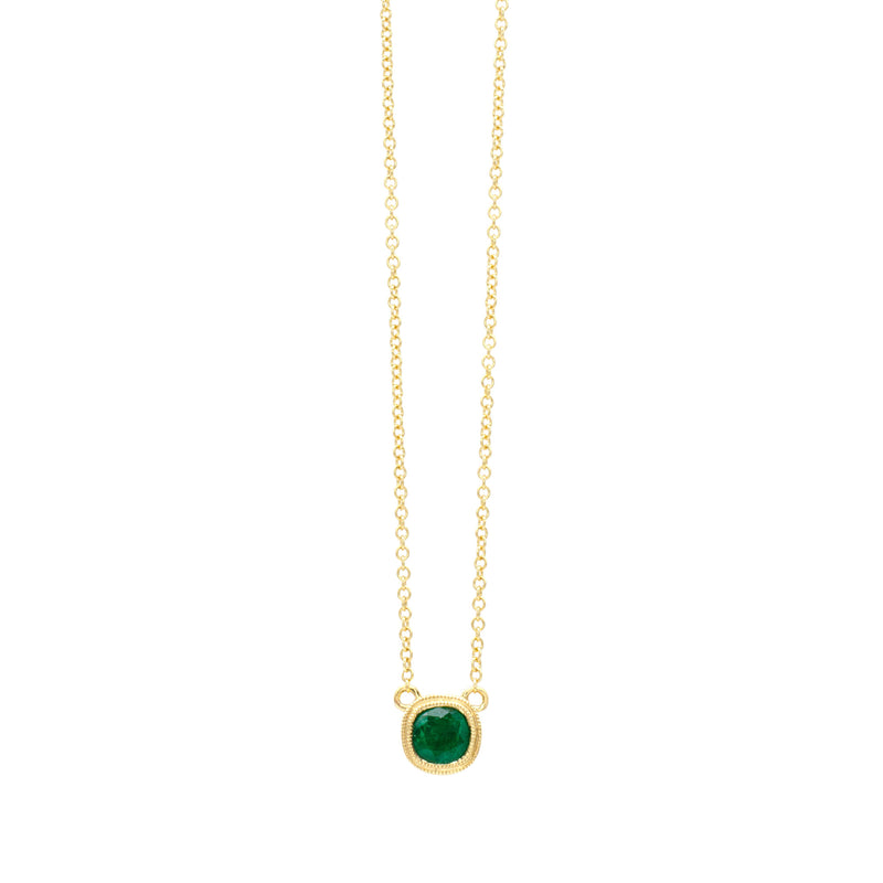 .37ct Emerald Milgrain Necklace