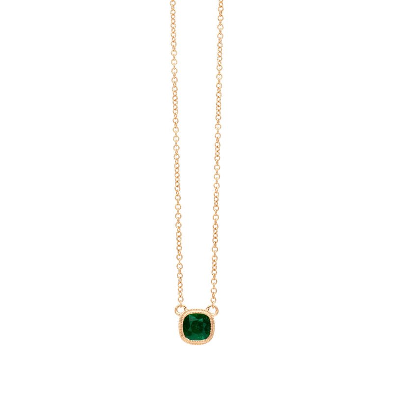 .32ct Emerald Milgrain Necklace