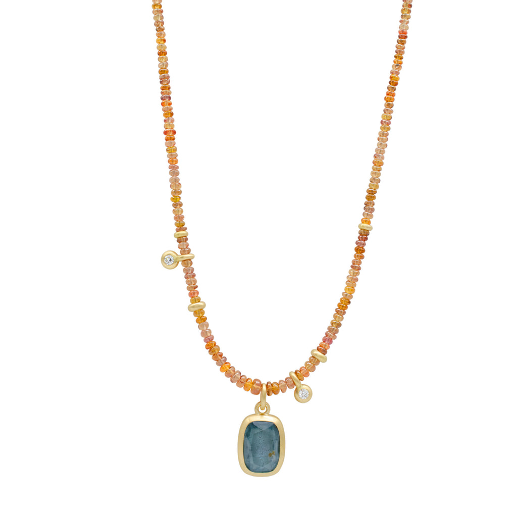 Rust & Aqua Keepsake Necklace