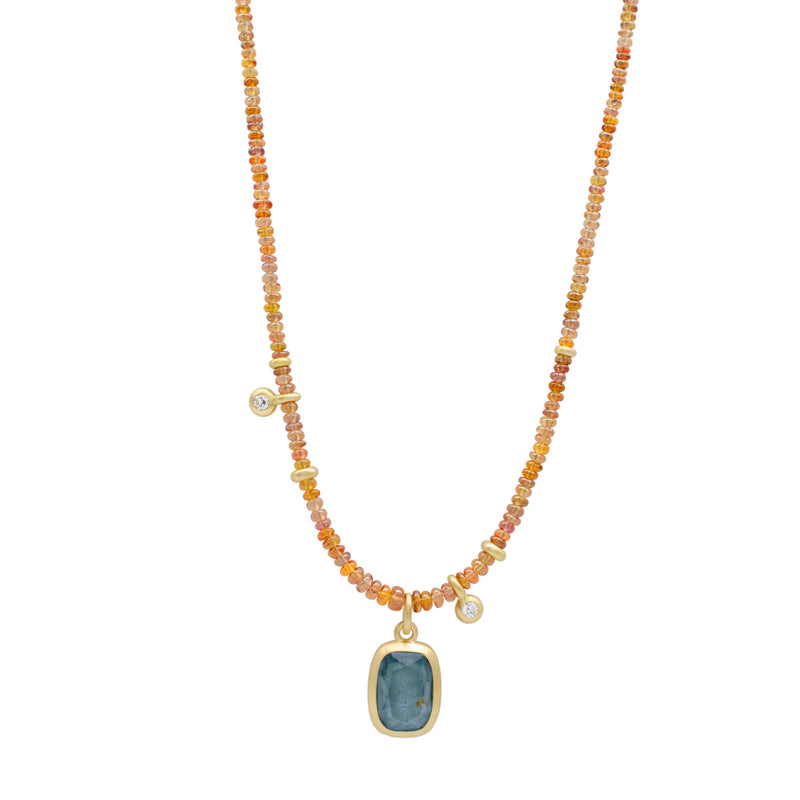 Rust & Aqua Keepsake Necklace