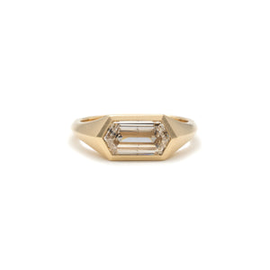 Champagne Diamond Flat Top Ring