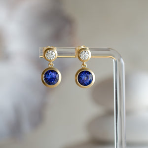 Tanzanite Bezel Duo Dangles