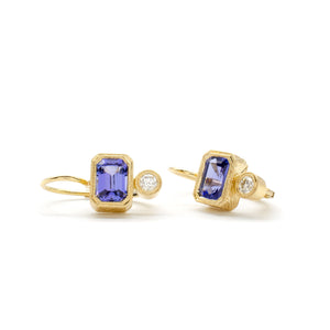 Engraved Duo Dangles (Tanzanite)