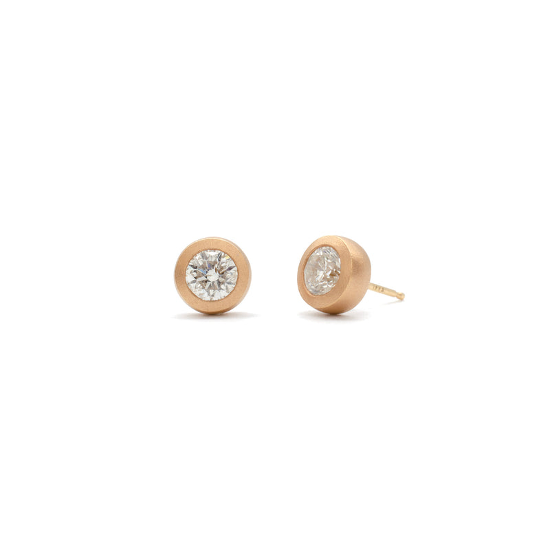 Mod 1ctw Diamond Bezel Studs Rose