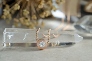 Mod Bezel Diamond Necklace in Rose