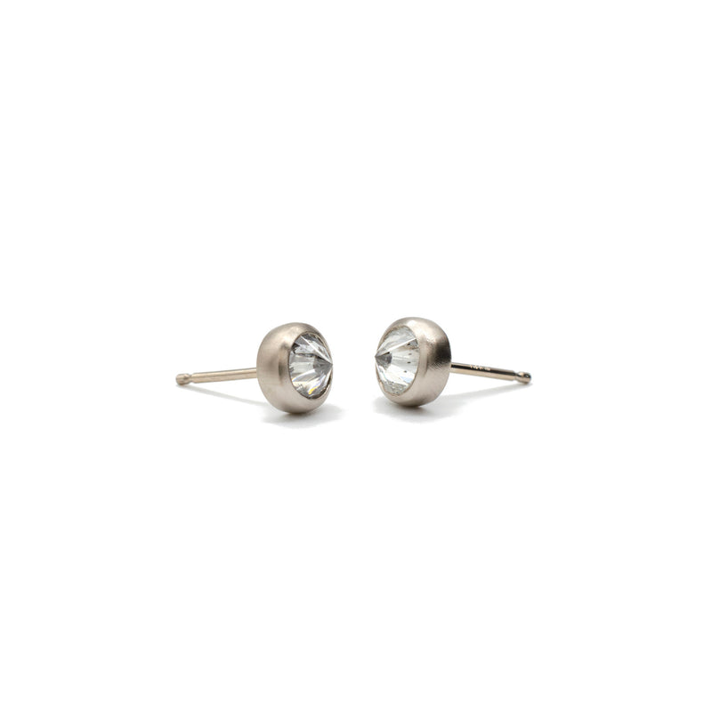 Diamond Spike Studs White