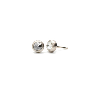 Diamond Spike Studs White