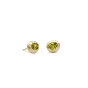 Olive Pebble Studs