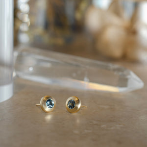 Teal Pebble Studs