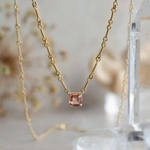 Peach Sapphire Everyday Necklace