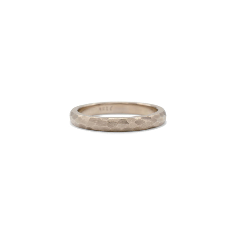 White Gold Hammered Band