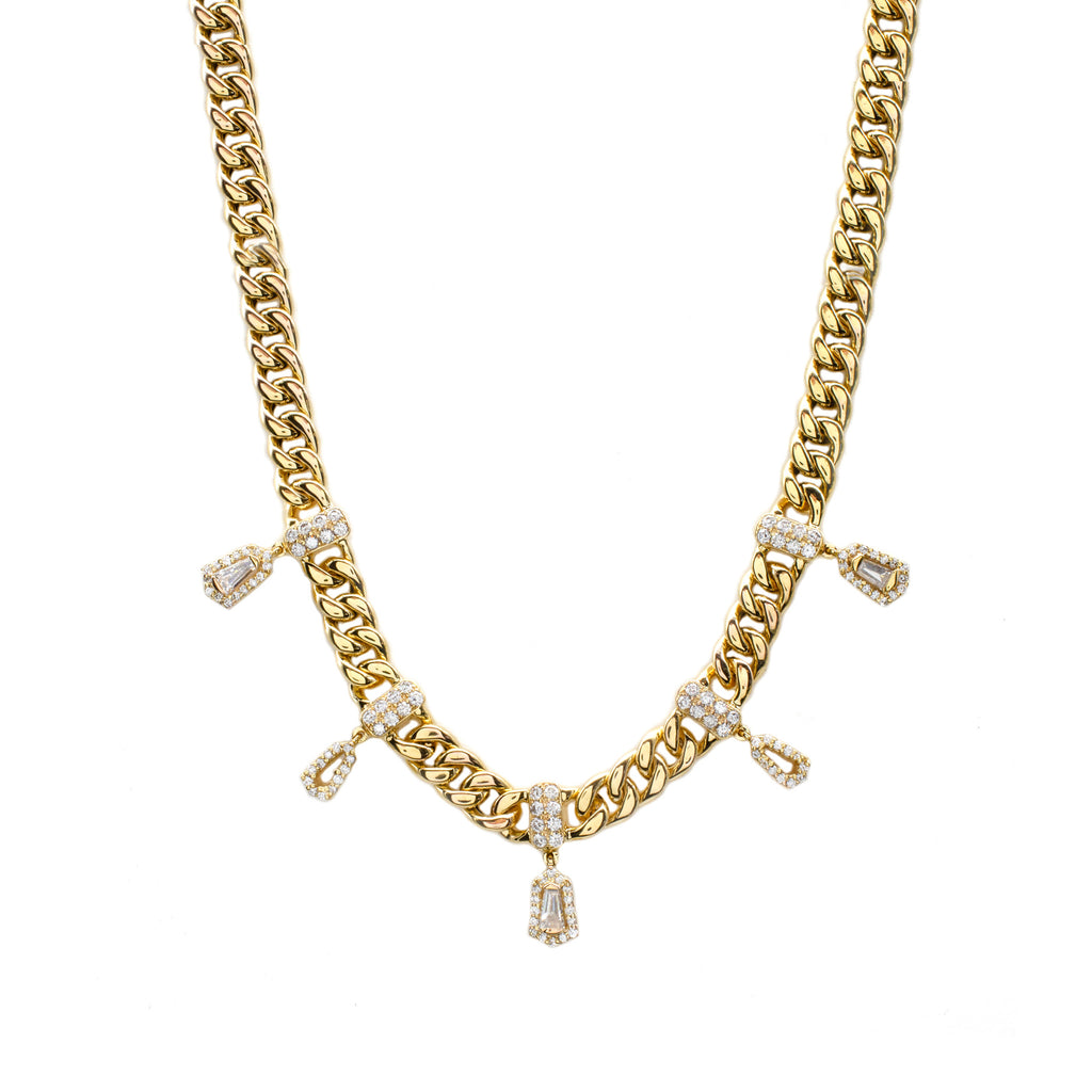 Curb Chain Diamond Necklace