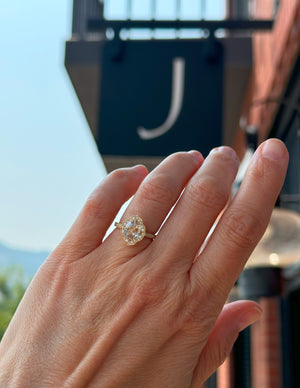 1ct Rose Cut Scalloped Halo