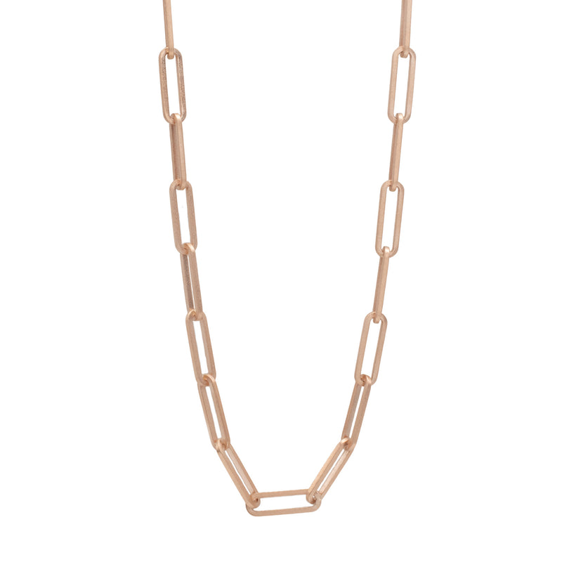 Matte  Rose Gold Paperclip Chain