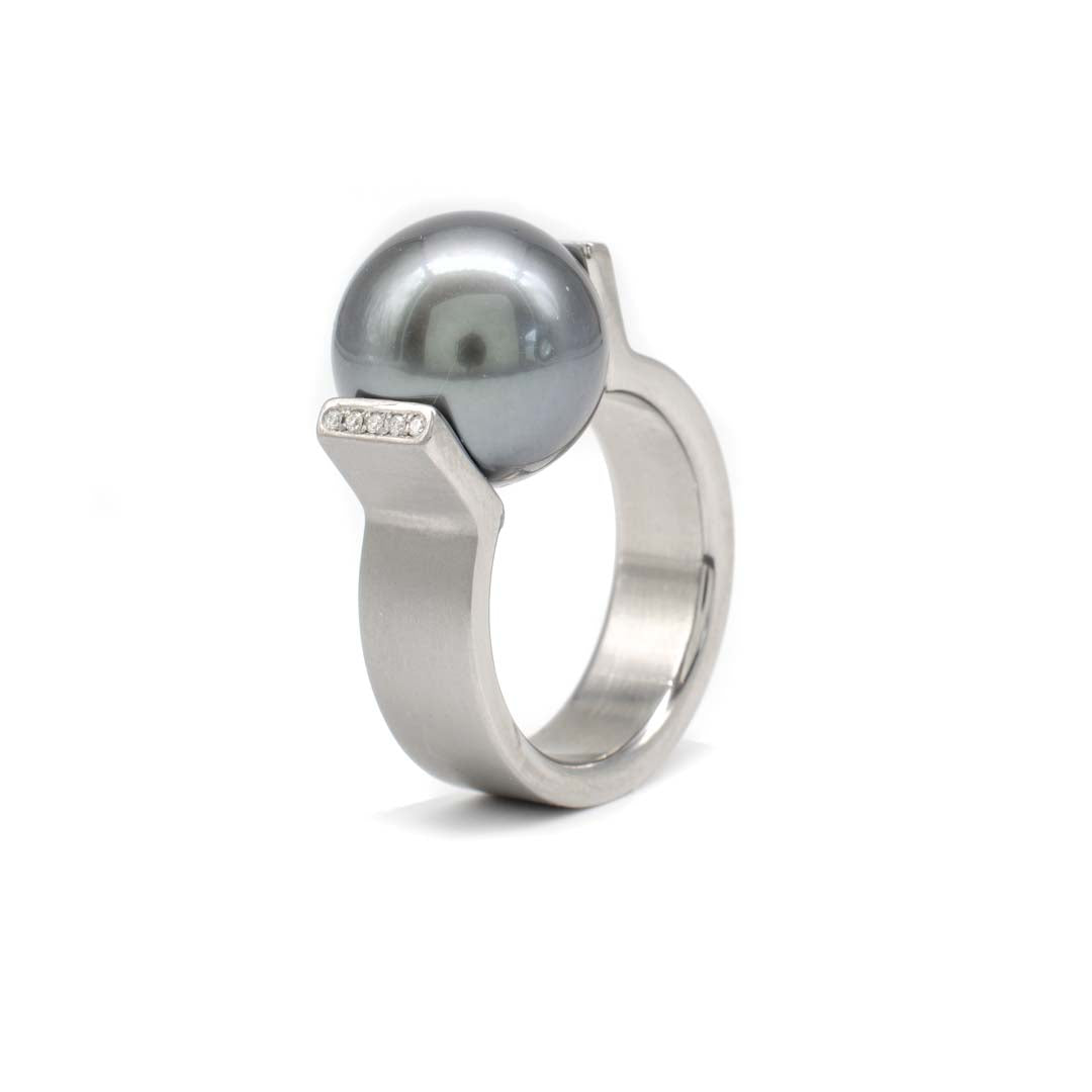 Tahitian Pearl & Diamond Victory Ring – J Albrecht Designs